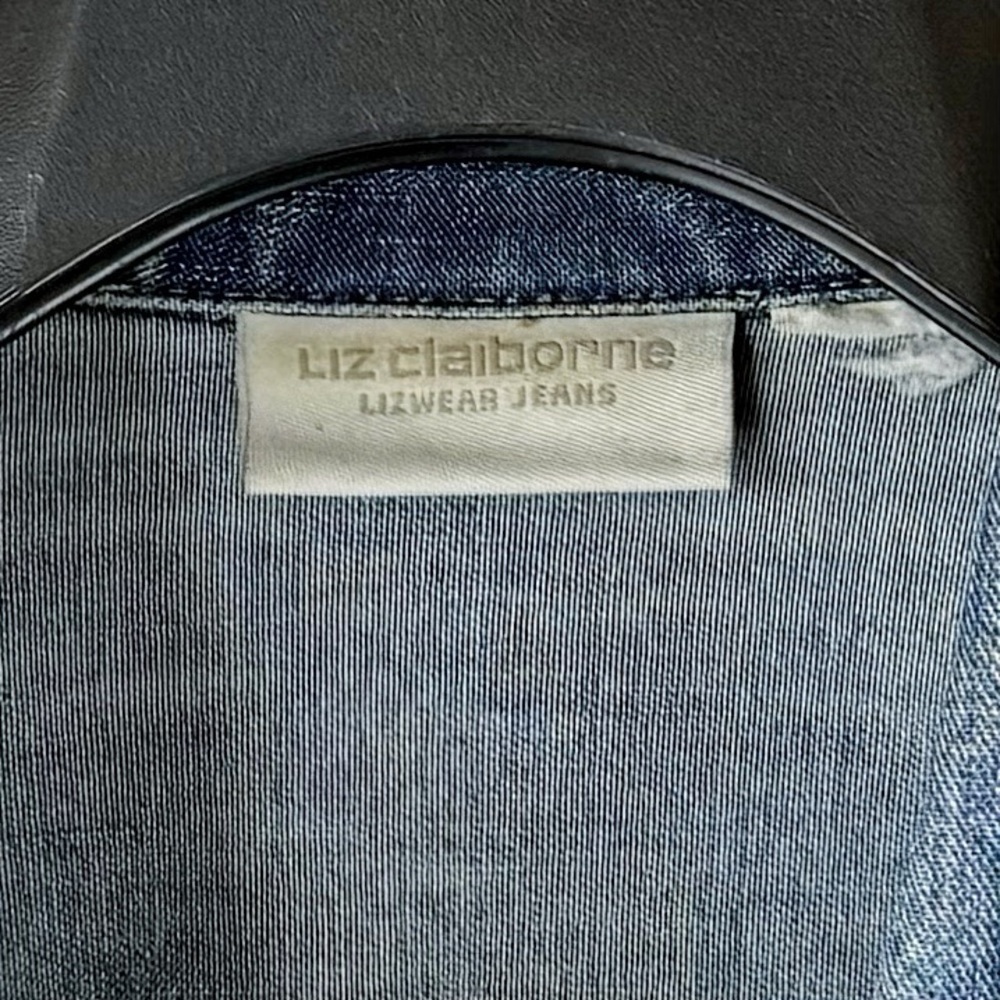 VINTAGE LIZ CLAIBORNE 80's/90's Womens Chic Light Denim Jacket w 4 Pockets M - Picture 5 of 7